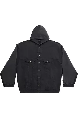 Balenciaga Jackets - Paris Hybrid Hooded Jacket - Black - Size Small - Black - Size Small