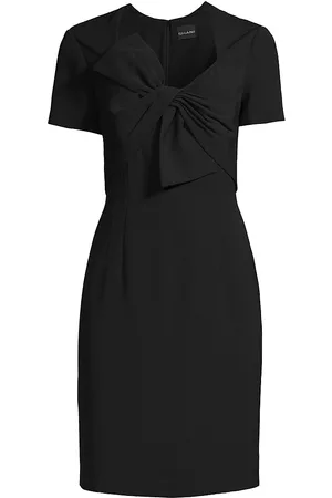 Shani Women Party Dresses - Women's Twisted Bow Crepe Cocktail Dress - Black - Size 2 - Black - Size 2