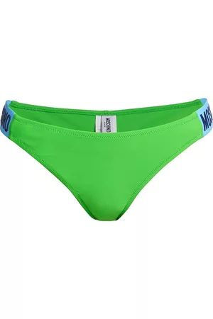 Moschino Women Bikini Bottoms - Women's Brazilian Colorblocked Bikini Briefs - Green - Size Small - Green - Size Small