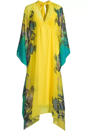 Emanuel Ungaro Women Printed Dresses - Women's Sarai Floral Caftan Dress - Yellow Multi - Size XS - Yellow Multi - Size XS