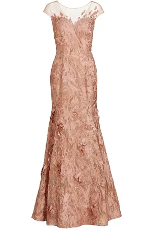 Rene Ruiz Collection Women Evening Dresses - Women's Jacquard Mermaid Gown - Blush - Size 2 - Blush - Size 2