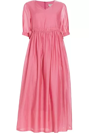 Max Mara Women Midi Dresses - Women's Flavia Cotton Voile Midi-Dress - Pink - Size 0 - Pink - Size 0