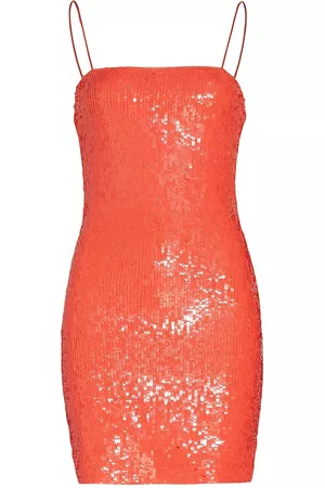 ALICE+OLIVIA Women Sequin Mini Dresses - Women's Fifi Sequin-Embroidered Minidress - Coral Sunset - Size 6 - Coral Sunset - Size 6