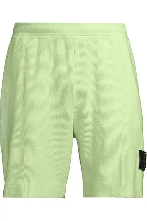 Stone Island Men Shorts - Men's Ribbed Cotton-Blend Shorts - Light Green - Size Small - Light Green - Size Small