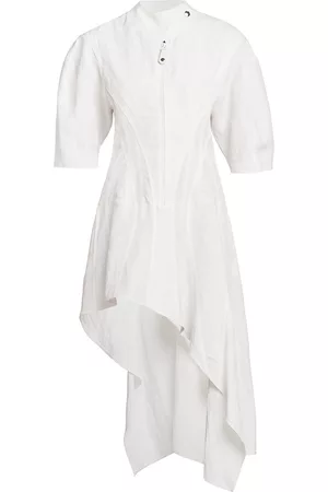 Stella McCartney Women Asymmetrical Dresses - Women's Corset Asymmetric Hem Dress - White - Size 8 - White - Size 8