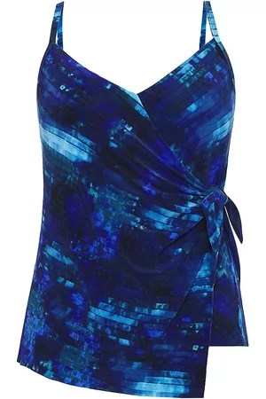 Magicsuit Swim, Plus Size Women Bikinis - Women's Carma Tankini Top - Blue Multi - Size 16 - Blue Multi - Size 16