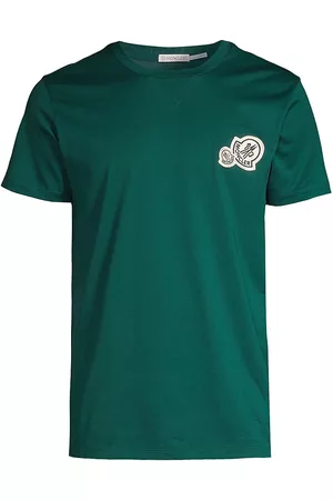 Moncler Men Short Sleeved T-Shirts - Men's Logo Short-Sleeve T-Shirt - Military - Size Small - Military - Size Small