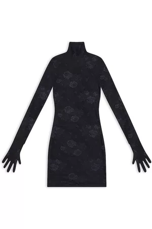 Balenciaga Women Turtleneck Dresses - Women's Lingerie Turtleneck Dress - Black - Size 2 - Black - Size 2