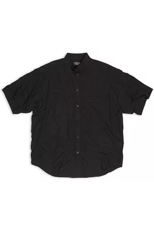 Balenciaga Men Short sleeved Shirts - Men's Licence Short Sleeve Shirt Large Fit - Black - Size 15 - Black - Size 15