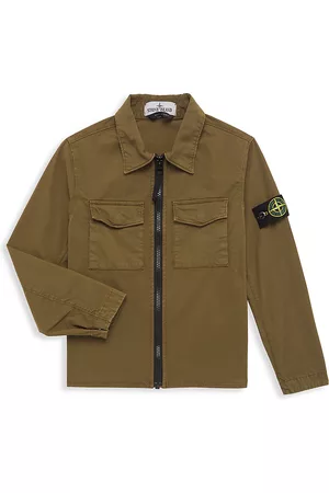 Stone Island Boys Jackets - Little Boy's & Boy's Utility Overshirt - Military Green - Size 8 - Military Green - Size 8