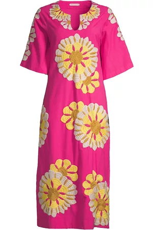 FRANCES VALENTINE Women Beach Dresses - Women's Delightful Caftan - Pink Multi - Size Medium - Pink Multi - Size Medium