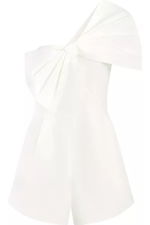 AMUR Women T-Shirts - Women's Kye Bow Romper - White - Size 4 - White - Size 4