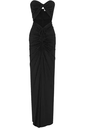 Saint Laurent Women Casual Dresses - Women's Cut-Out Bustier Dress in Crepe Jersey - Black - Size 4 - Black - Size 4