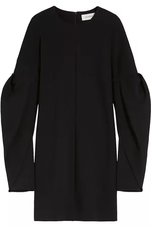 Sportmax Women Puff Sleeve Dress - Women's Bis Knit Puff-Sleeve Dress - Black - Size Large - Black - Size Large