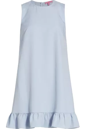 LDT Women Sleeveless Dresses - Women's Sleeveless Flounce Minidress - Bluebell - Size 0 - Bluebell - Size 0