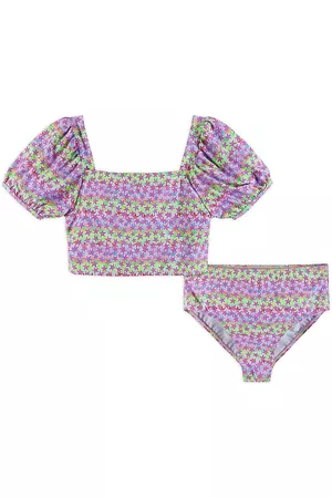 Andy & Evan Girls Bikinis - Little Girl's & Girl's 2-Piece Rainbow Star Print Bikini - Purple - Size 10 - Purple - Size 10