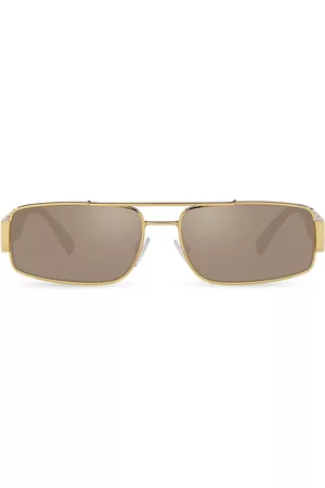 VERSACE Men Sunglasses - Men's 51MM Rectangular Greca Sunglasses - Beige - Beige
