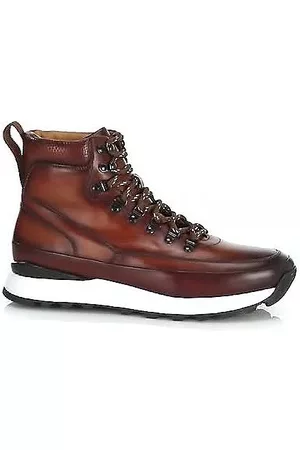 Saks Fifth Avenue Men Outdoor Shoes - Men's COLLECTION Leather Hiking Boots - Cognac - Size 8.5 - Cognac - Size 8.5