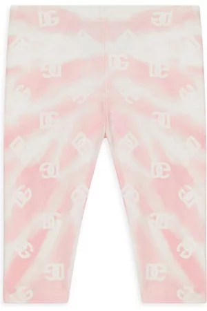 Dolce & Gabbana Girls Leggings - Baby Girl's Tie-Dye Logo Leggings - Tiedye Pink - Size 9 Months - Tiedye Pink - Size 9 Months
