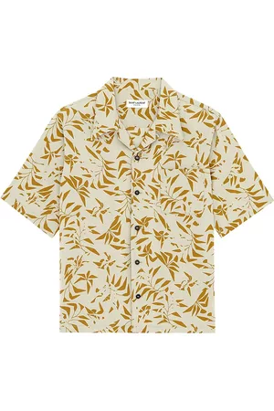 Saint Laurent Men Hawaiian Shirts - Men's Hawaiian Shirt - Geometrical Palm Tree - Size Large - Geometrical Palm Tree - Size Large
