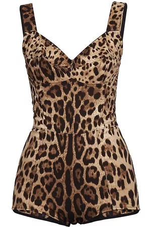 Dolce & Gabbana Women T-Shirts - Women's Cheetah-Printed Romper - Leo New - Size 4 - Leo New - Size 4