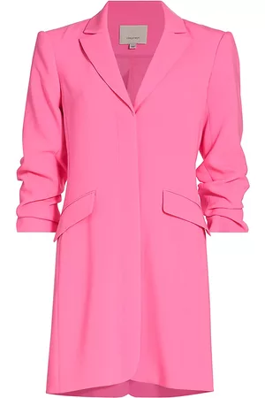 Cinq A Sept Women Mini Dresses - Women's Joel Ruched Blazer Minidress - Neon Pink - Size 14 - Neon Pink - Size 14