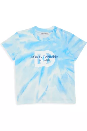 Dolce & Gabbana Short Sleeved T-Shirts - Baby's Logo Tie-Dye Short-Sleeve T-shirt - Tie Dye Blue - Size 3 Months - Tie Dye Blue - Size 3 Months