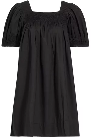 D Ô E N Women Puff Sleeve Dress - Women's Earhart Puff-Sleeve Minidress - Black - Size Large - Black - Size Large