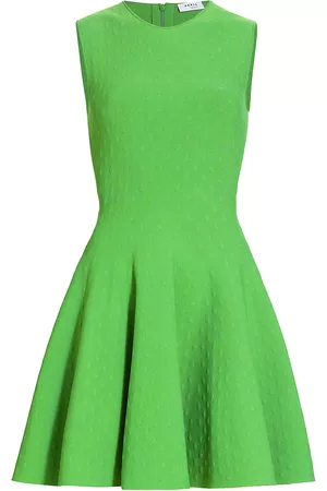 AKRIS Women Knitted Dresses - Women's Fit-&-Flare Knit Dress - Vibrant Green - Size 6 - Vibrant Green - Size 6