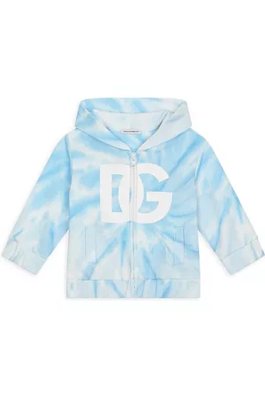 Dolce & Gabbana Hoodies - Baby's Tie-Dye Logo Graphic Hoodie - Tiedye Blue - Size 3 Months - Tiedye Blue - Size 3 Months