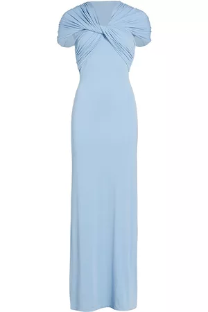 TOVE Women Evening Dresses - Women's Lorna Twisted Cap-Sleeve Gown - Soft Blue - Size 6 - Soft Blue - Size 6