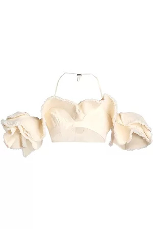 Jacquemus Women Bras - Women's Ruffled Fringe Bra Top - Off White - Size 2 - Off White - Size 2