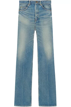 Saint Laurent Men Jeans - Men's 70s Flared Jeans In Medium Denim - Blue - Size 30 - Blue - Size 30