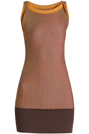 Jacquemus Women Knitted Dresses - Women's Rib-Knit Tank Dress - Multi Brown - Size 2 - Multi Brown - Size 2
