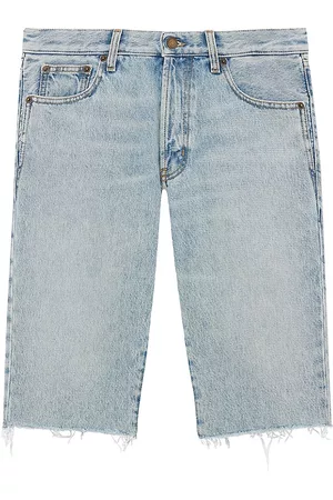 Saint Laurent Men Relaxed Fit Jeans - Men's Relaxed Fit Shorts In Tuscon Denim - Blue - Size 30 - Blue - Size 30