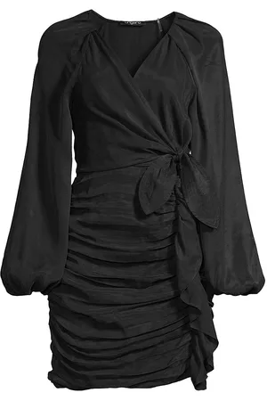 Emanuel Ungaro Women Mini Dresses - Women's Dominique Ruched Twill Minidress - Black - Size XS - Black - Size XS