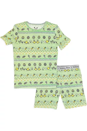 BELLABU BEAR Boys Pajamas - Baby Boy's, Little Boy's & Boy's Easter Isle Pajama Shorts Set - Light Green - Size 5 - Light Green - Size 5