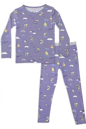 BELLABU BEAR Sets - Baby Girl's & Little Girl's Rainbow Bear Pajama Set - Dark Purple - Size 2 - Dark Purple - Size 2