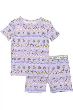 BELLABU BEAR Girls Pajamas - Baby Girl's, Little Girl's & Girl's Easter Isle Pajama Shorts Set - Light Purple - Size 2 - Light Purple - Size 2