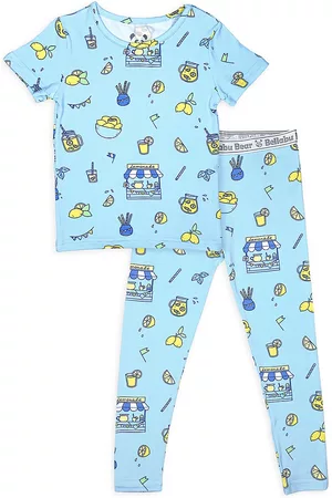 BELLABU BEAR Boys Sets - Baby Boy's & Little Boy's Lemonade T-Shirt & Pants Pajama Set - Blue Lemonade - Size 12 - Blue Lemonade - Size 12