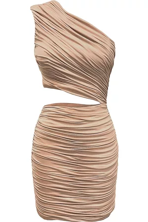 Dress The Population Women Asymmetrical Dresses - Women's Roxanne Asymmetric Minidress - Champagne - Size XXS - Champagne - Size XXS