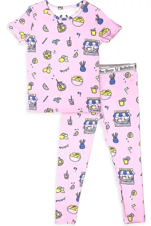 BELLABU BEAR Girls Sets - Baby Girl's, Little Girl's & Girl's Lemonade Shirt & Pants Pajama Set - Bright Pink - Size 2 - Bright Pink - Size 2
