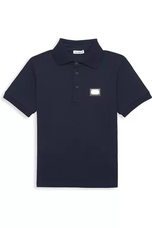 Dolce & Gabbana Boys Polo T-Shirts - Little Boy's & Boy's Logo-Engraved Placard Polo - Navy - Size 2 - Navy - Size 2