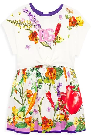 Dolce & Gabbana Girls Printed Dresses - Little Girl's & Big Girl's Logo T-Shirt Floral Print Dress - Floral - Size 2 - Floral - Size 2