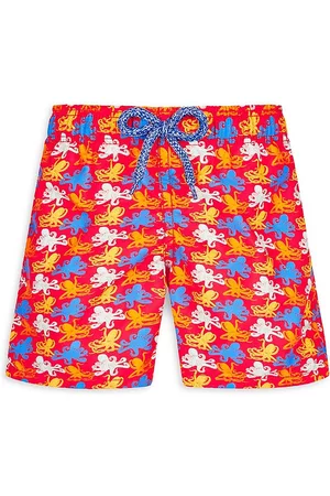 Vilebrequin Boys Swim Shorts - Little Boy's & Boy's Micro Octopus Swim Trunks - Red - Size 12 - Red - Size 12