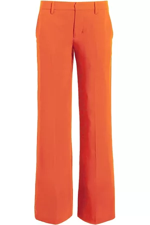 CARESTE Women Skinny Pants - Women's Payton Silk Slim Leg Low Waist Pant - Flame - Size 00 - Flame - Size 00