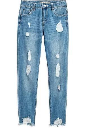 Tractr Girls Skinny Jeans - Little Girl's & Girl's Distressed High-Rise Skinny Jeans - Indigo - Size 7 - Indigo - Size 7