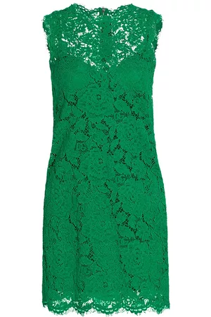 Dolce & Gabbana Women Printed Dresses - Women's Floral Lace Shift Dress - Verde - Size 4 - Verde - Size 4