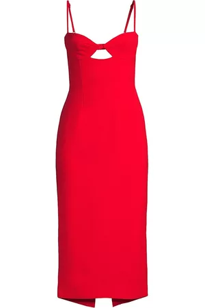 Bardot Women Midi Dresses - Women's Vienna Bustier Midi-Dress - Fire Red - Size 2 - Fire Red - Size 2