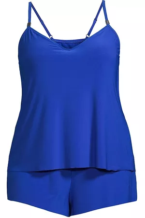 Magicsuit Swim, Plus Size Women Swimsuits - Women's Mila Romper One-Piece Swimsuit - Sapphire Blue - Size 8W - Sapphire Blue - Size 8W